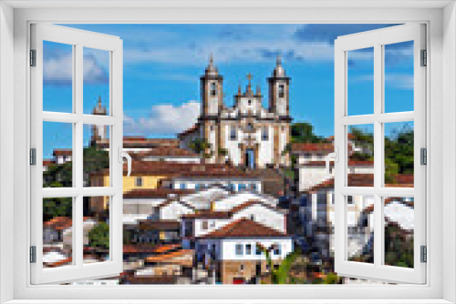 Fototapeta Naklejka Na Ścianę Okno 3D - Partial view of Ouro Preto, historical city in Brazil