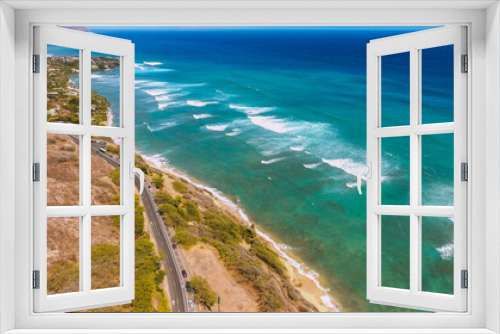 Fototapeta Naklejka Na Ścianę Okno 3D - Aerial photography of Kahala, Honolulu coastline, Oahu, Hawaii