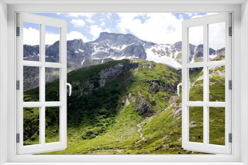 Fototapeta Naklejka Na Ścianę Okno 3D - Formazza (VCO), Italy - June 25, 2020: Landscape near at Lake Vannino, Formazza Valley, Ossola, VCO, Piedmont, Italy