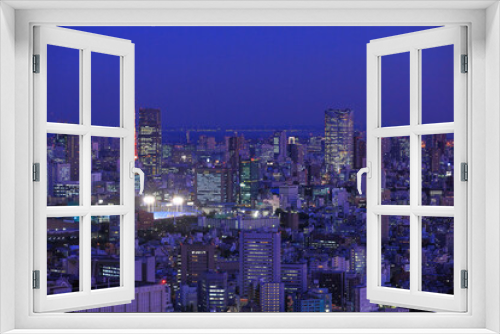Fototapeta Naklejka Na Ścianę Okno 3D - 東京タワーとビル群夜景