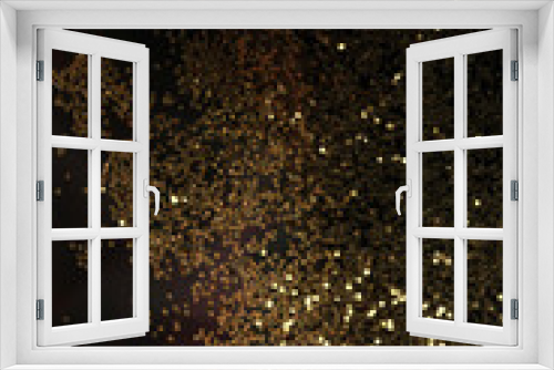 Fototapeta Naklejka Na Ścianę Okno 3D - Gold (bronze) glitter shine dots confetti on black.  Abstract light blink sparkle backgound.