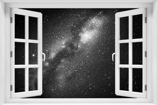 Fototapeta Naklejka Na Ścianę Okno 3D - Night starry sky and Milky Way. Black white space background