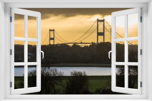 Fototapeta Naklejka Na Ścianę Okno 3D - Severn Crossing Suspension Bridge in morning light.