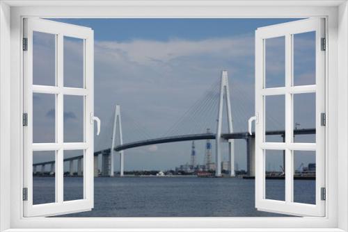 Fototapeta Naklejka Na Ścianę Okno 3D - 海にかかる白い橋