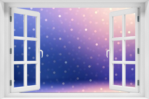 Bokeh repeat pattern on wall and floor blue pink lilac gradient background. Fantasy empty room 3d illustration.