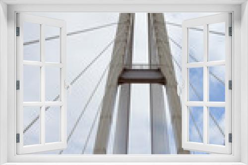 Fototapeta Naklejka Na Ścianę Okno 3D - Suspension bridge support