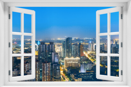 Fototapeta Naklejka Na Ścianę Okno 3D - Night view city scenery Nanjing, Jiangsu, China