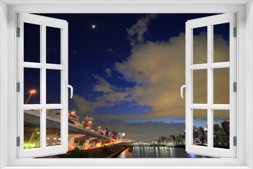 Fototapeta Naklejka Na Ścianę Okno 3D - 隅田川夜景