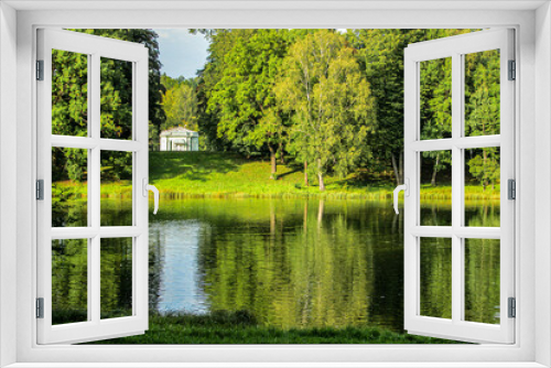 Fototapeta Naklejka Na Ścianę Okno 3D - Gatchina Palace Saint Petersburg. Green nature reflection in water