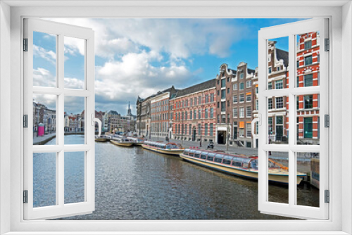 Fototapeta Naklejka Na Ścianę Okno 3D - City scenic from Amsterdam at the Rokin