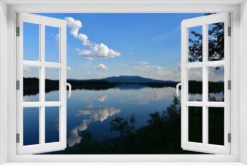 Fototapeta Naklejka Na Ścianę Okno 3D - reflection of clouds on the lake