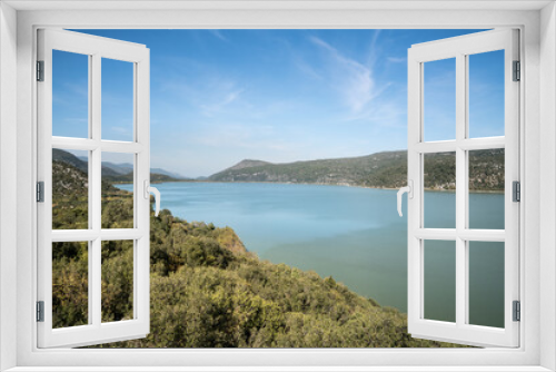 Fototapeta Naklejka Na Ścianę Okno 3D - The beautiful landscapes of Kovada Lake, mountains and  green area from the air. Isparta Lake District, TURKEY 
