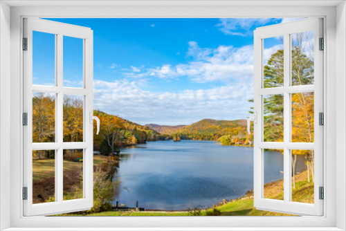 Fototapeta Naklejka Na Ścianę Okno 3D - autumn landscape with lake