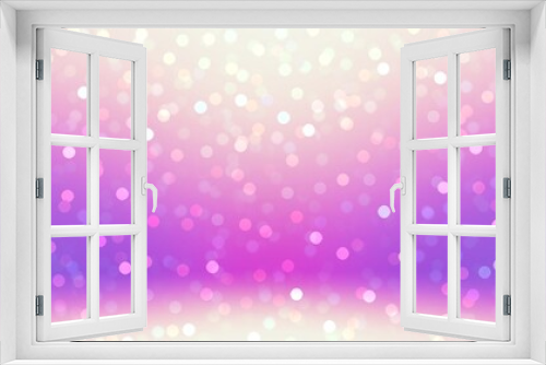 Fototapeta Naklejka Na Ścianę Okno 3D - Christmas shimmer luxury fantasy illustration. Shiny bokeh fly on pink lilac background 3d. Glitter pattern.