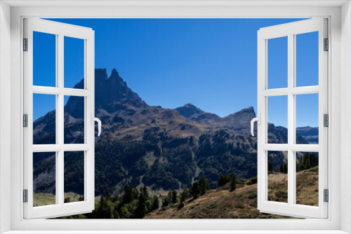 Fototapeta Naklejka Na Ścianę Okno 3D - Panorama of Ossau Valley with Pic du Midi d'Ossau mountain, Pyrenees National Park, France