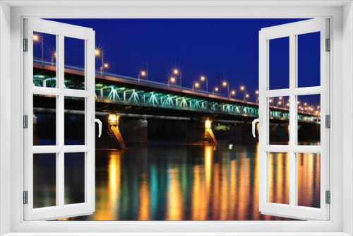 Fototapeta Naklejka Na Ścianę Okno 3D - Most nocą
