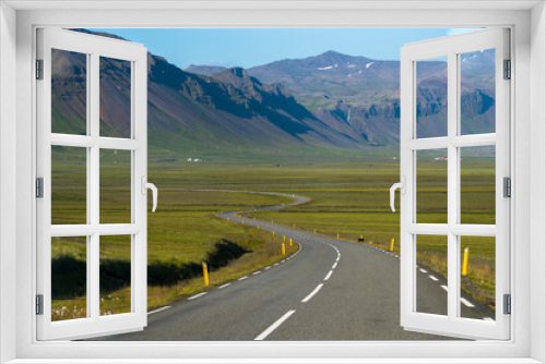 Fototapeta Naklejka Na Ścianę Okno 3D - Beautiful view empty road at westfjords in Iceland, The Westfjords is the northwest part of Iceland.  It is the place that offers the most spectacular scenic drive in the country 