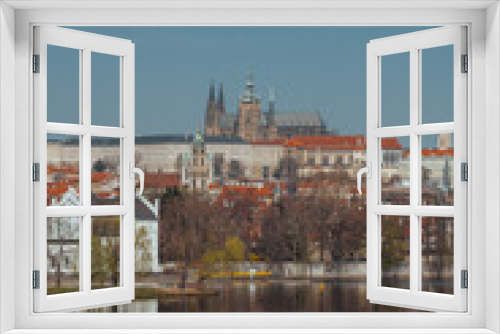 Fototapeta Naklejka Na Ścianę Okno 3D - charles bridge and city castle