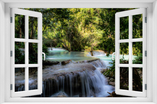 Fototapeta Naklejka Na Ścianę Okno 3D - Kuang Si Waterfalls near Luang Prabang, Laos