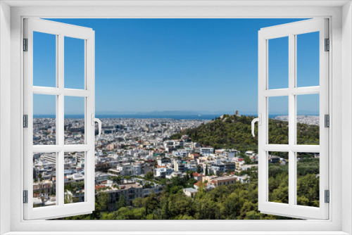 Acropolis, Athens Greece,July 27, 2017 Mount Lycabettus a view from the Acropolis at Athens