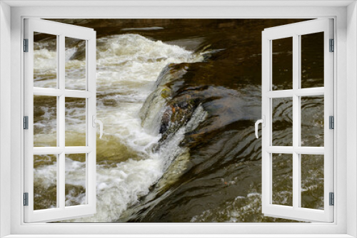 Fototapeta Naklejka Na Ścianę Okno 3D - water flowing over rocks