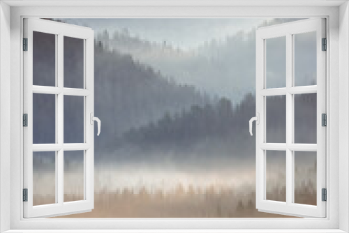 Fototapeta Naklejka Na Ścianę Okno 3D - Nebel in der Sächsischen Schweiz