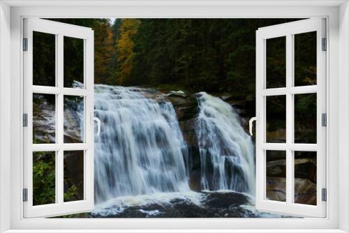 Fototapeta Naklejka Na Ścianę Okno 3D - Mumlava river and waterfalls near Harrachov