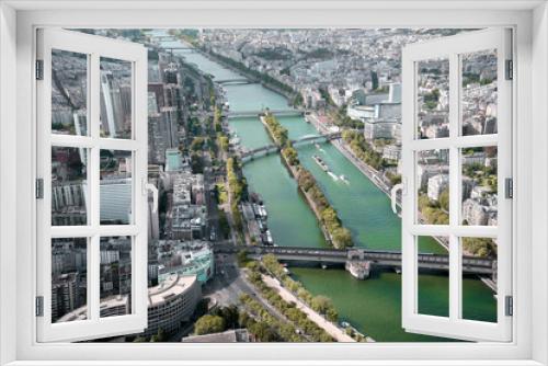 Fototapeta Naklejka Na Ścianę Okno 3D - views of buildings and white houses in paris river seine europe france tourism vacation destinations adventure summer sunlight
