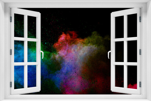 Fototapeta Naklejka Na Ścianę Okno 3D - 抽象的なカラフルな色彩のパウダーの背景画像