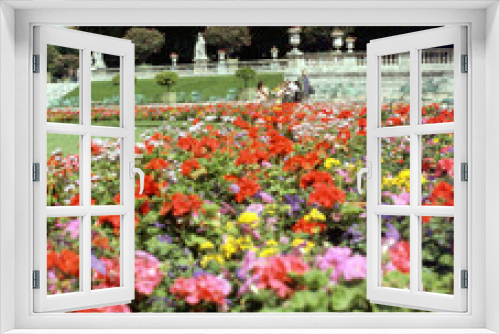 Fototapeta Naklejka Na Ścianę Okno 3D - リュクサンブール公園の花壇