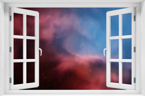 Fototapeta Naklejka Na Ścianę Okno 3D - Space background with realistic nebula and shining stars, colorful cosmos with stardust and milky way, magic color galaxy, infinite universe and starry night 3d render