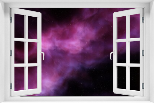 Fototapeta Naklejka Na Ścianę Okno 3D - Space background with realistic nebula and shining stars, colorful cosmos with stardust and milky way, magic color galaxy, infinite universe and starry night 3d render