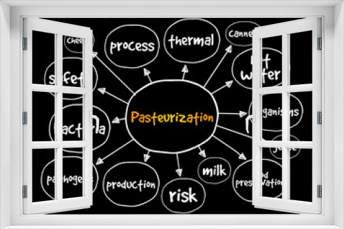 Pasteurization mind map, concept for presentations and reports