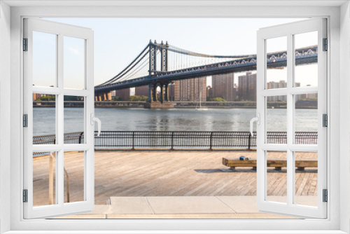 Fototapeta Naklejka Na Ścianę Okno 3D - Manhattan Bridge In New York City 