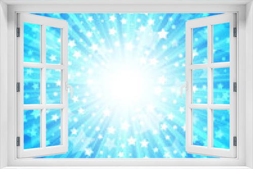 【背景画像素材】放射状に散らばる星の背景 青【集中線・スピード感】