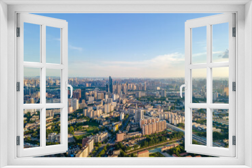 Cityscape of Wuhan city with cloud.Panoramic skyline and buildings.