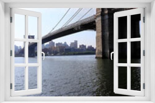 Fototapeta Naklejka Na Ścianę Okno 3D - Brooklyn-Bridge, Manhattan, New York City, New York, USA