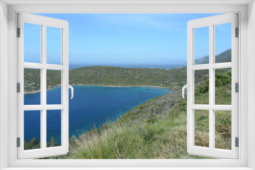 Fototapeta Naklejka Na Ścianę Okno 3D - The tuquoise water, paradise beaches and mountains on the greek island of Samos in the Aegean Sea, Greece