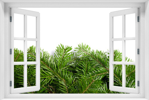 Fototapeta Naklejka Na Ścianę Okno 3D - Christmas green frame on white