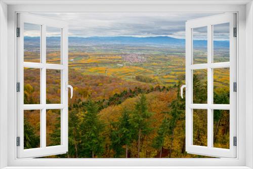 Fototapeta Naklejka Na Ścianę Okno 3D - Blick vom Eichelspitzturm im Kaiserstuhl im Herbst