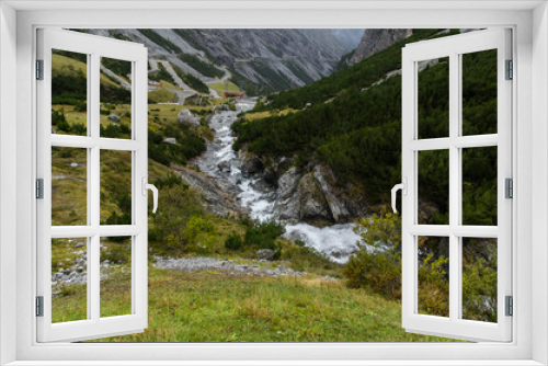 Fototapeta Naklejka Na Ścianę Okno 3D - Wodospad Alpy