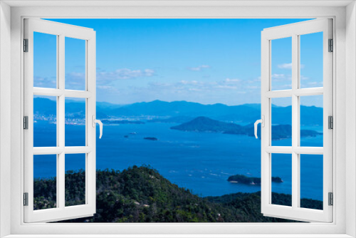 Fototapeta Naklejka Na Ścianę Okno 3D - 弥山望台からの瀬戸内海の眺望