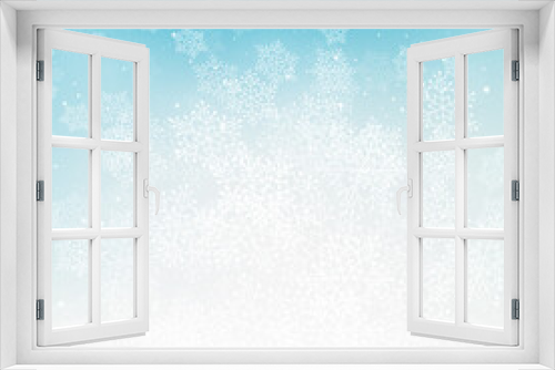 Christmas background with winter snowflakes on blue