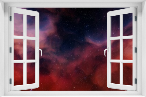Fototapeta Naklejka Na Ścianę Okno 3D - Bright galaxy nebula in cosmos 3d render
