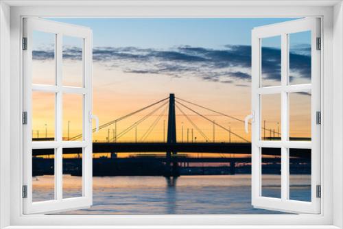 Fototapeta Naklejka Na Ścianę Okno 3D - Severinsbrücke in Cologne at sunset