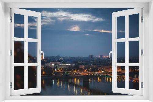 Fototapeta Naklejka Na Ścianę Okno 3D - Beautiful city night landscape, view of the Danube city of Novi Sad