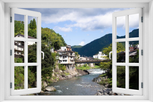 Fototapeta Naklejka Na Ścianę Okno 3D - Yoshida River seen from Miyagase Bridge, Gujo City, Gifu Prefecture