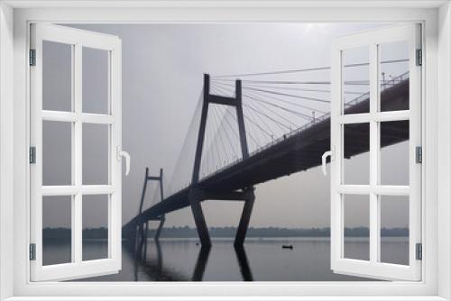 Fototapeta Naklejka Na Ścianę Okno 3D - View of New Yamuna Bridge in Prayagraj