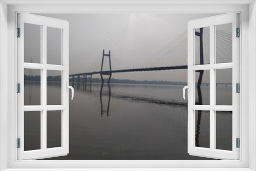 Fototapeta Naklejka Na Ścianę Okno 3D - View of New Yamuna Bridge in Prayagraj