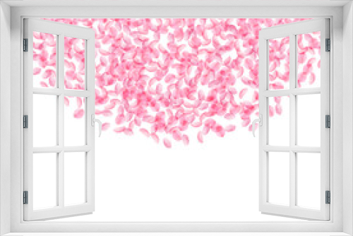 Fototapeta Naklejka Na Ścianę Okno 3D - Sakura petals falling down. Romantic pink silky sm